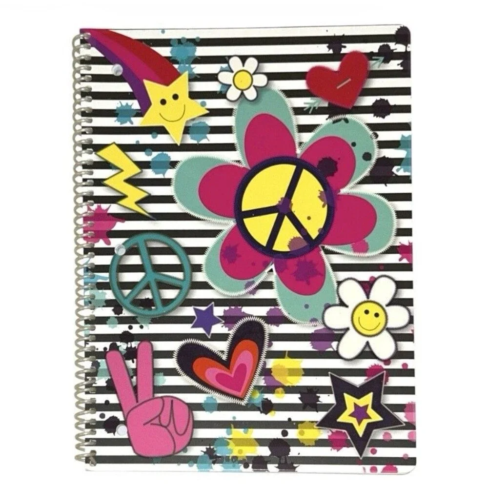 2x Class Act Stationery Decorative Spiraled Notebooks 70-80 Sheets